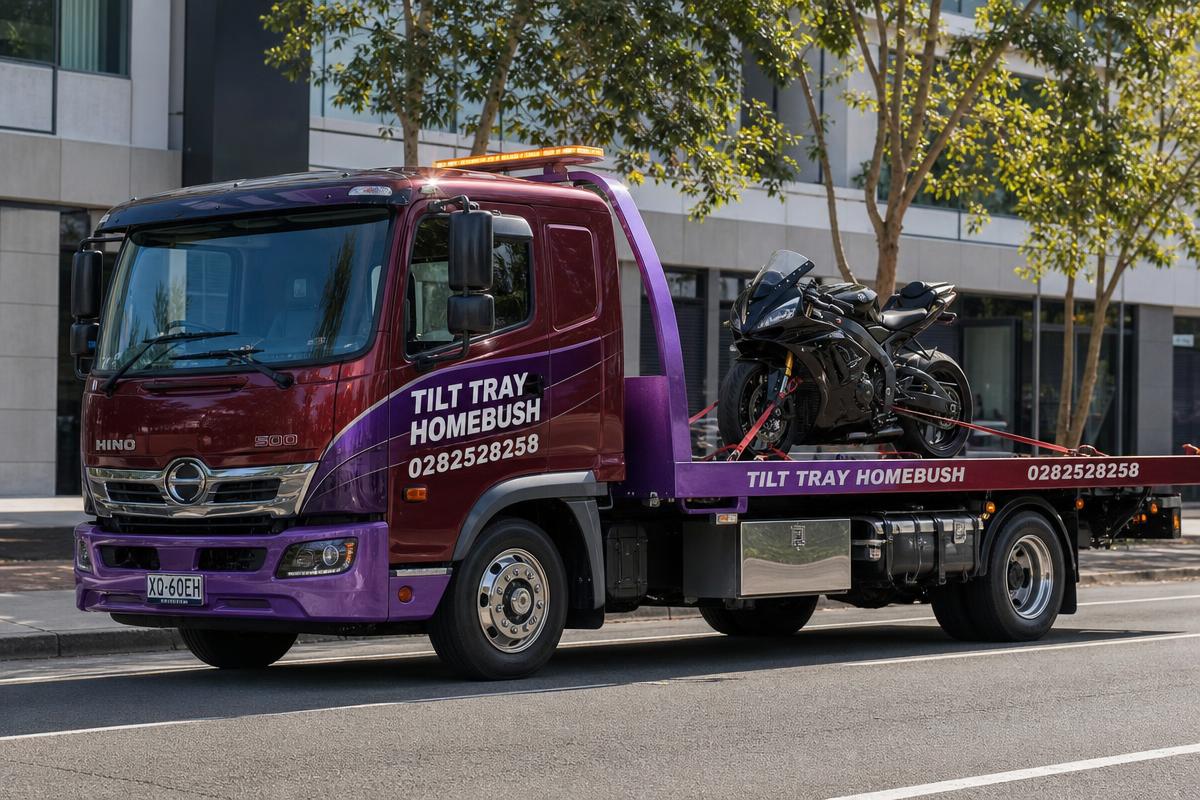 Motorbike Towing — Tilt Tray Homebush 0282528258